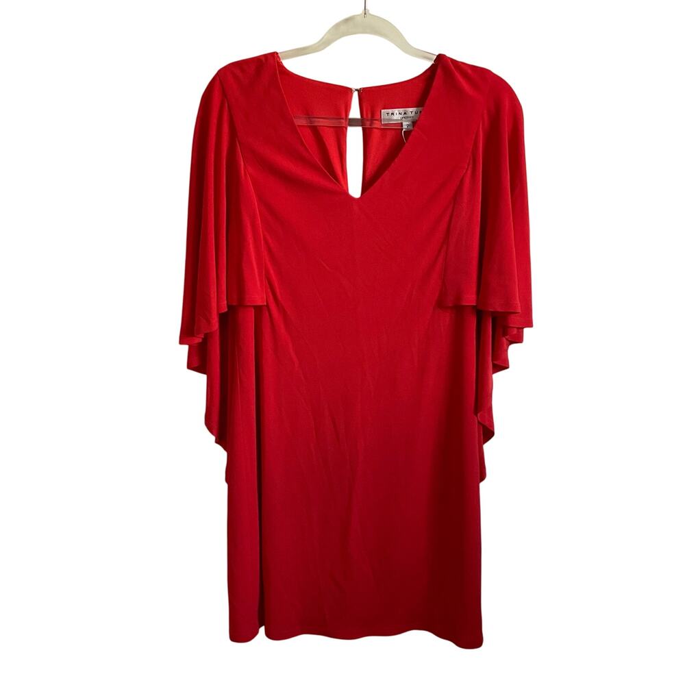 Trina Turk Marino Jersey Caplet Shift Dress - Bright Orange - Size 2 - NEW